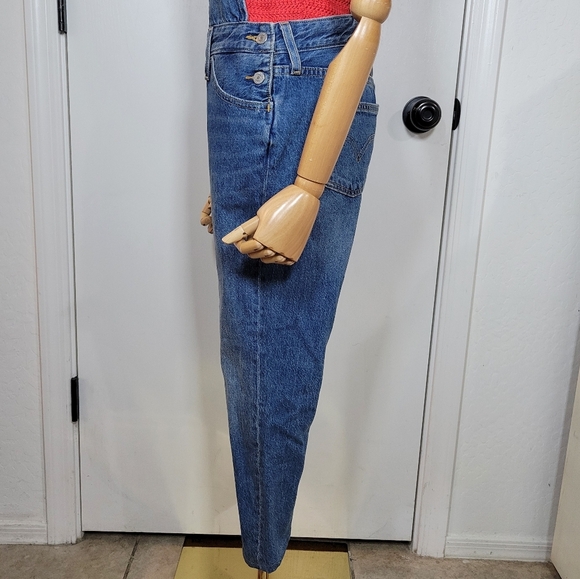 Levi’s Premium Denim Overalls Women’s XS Blue Jean Adjustable Strap Vintage - Picture 5 of 12